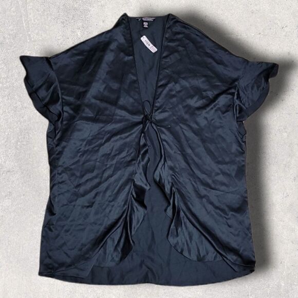 VICTORIA'S SECRET DISNEY "SYDNEY" BLACK SATIN ROBE - NEW - Picture 2 of 8